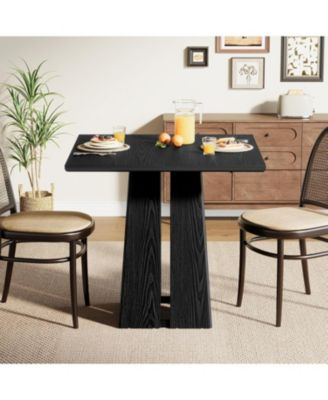 31.5" Wooden Square Dining Table for 2-4 People, Farmhouse Kitchen Table