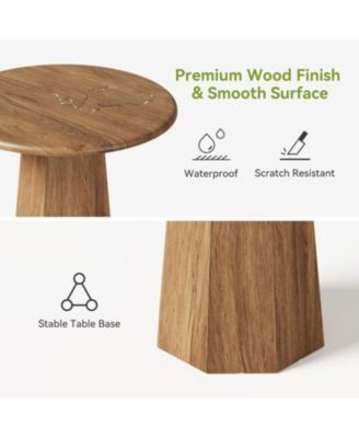 31.5" Round Dining Table for 4, Wood Kitchen Table, Small Dinner Table