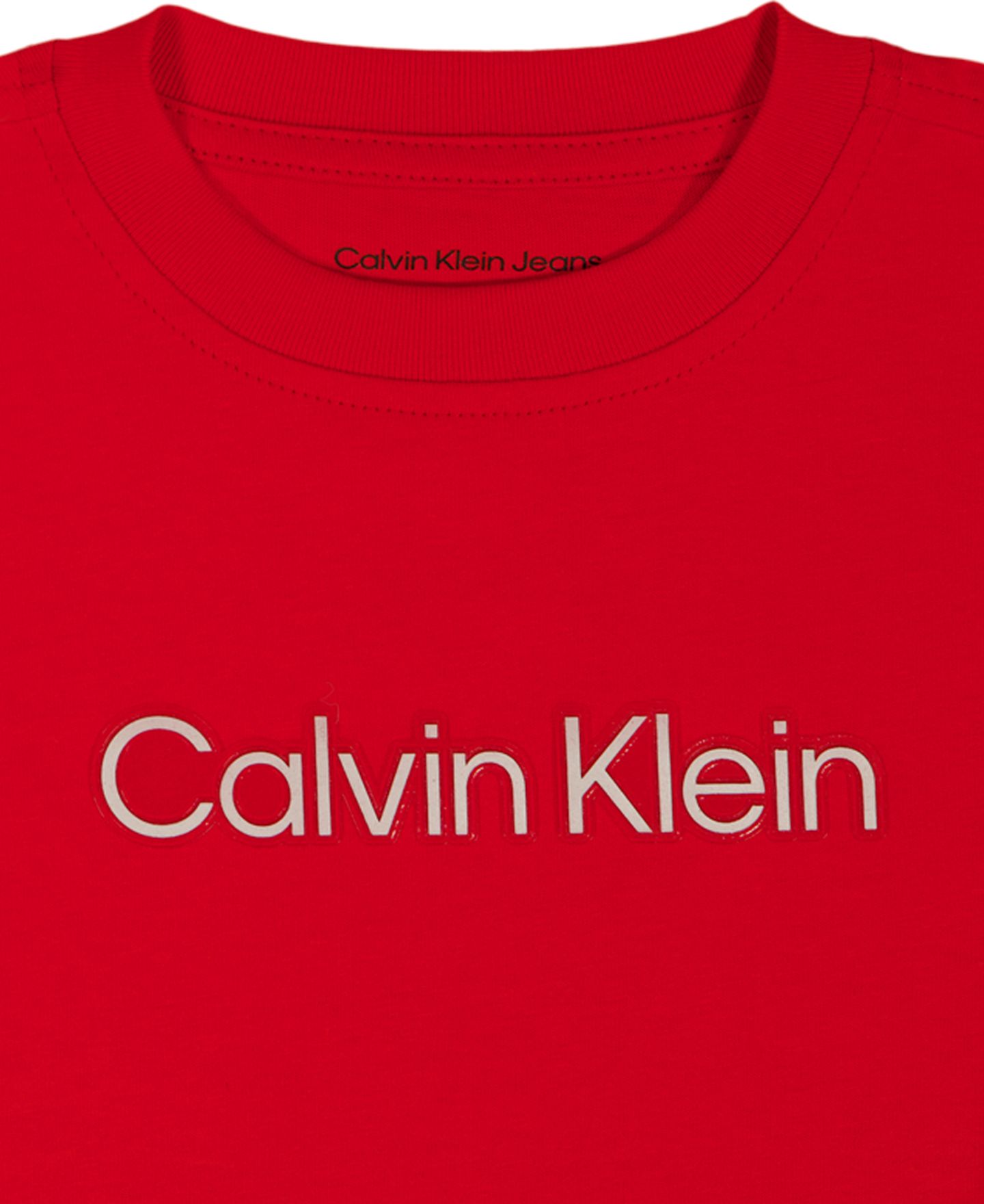 Детский комплект Calvin Klein: футболка с логотипом и поплиновые шорты, 2T-7, цвет: Облачный — фото 3
