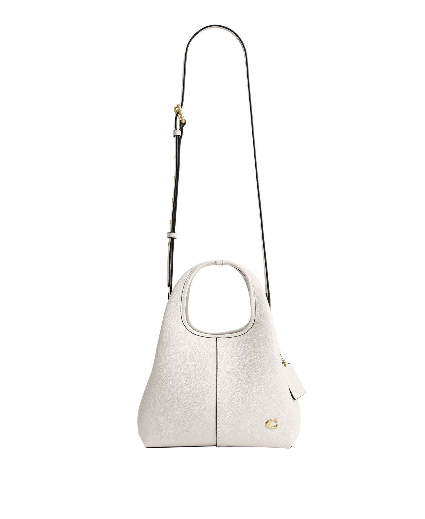 Женская сумка COACH Lana Small Pebble Leather Shoulder Bag 23, цвет: Латунный / Меловой — фото 7