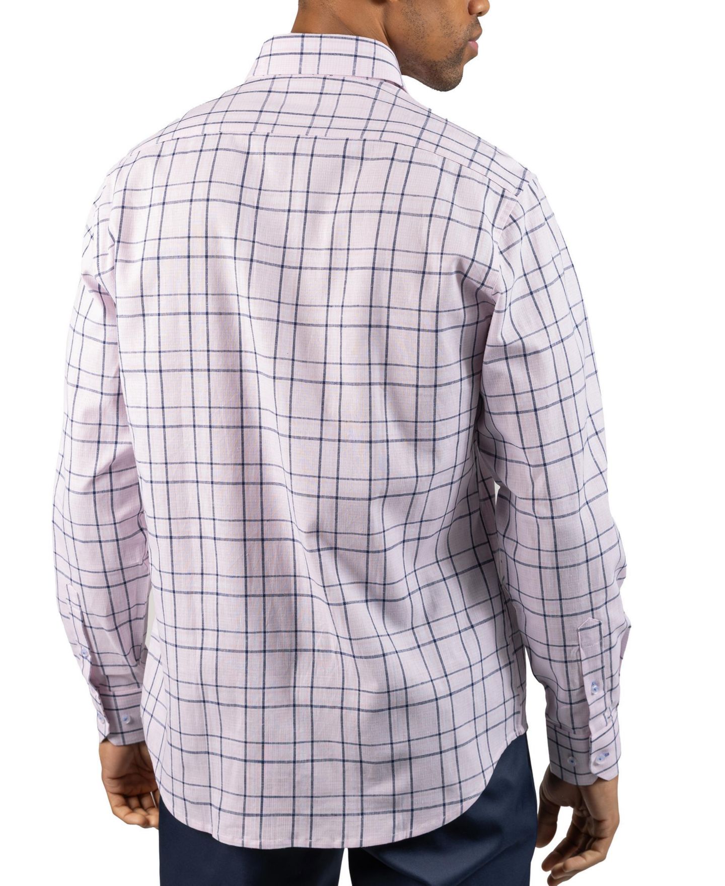 Мужская рубашка Tailorbyrd Yarn Dyed Linen Large Check Long Sleeve, цвет: Розовый — фото 2