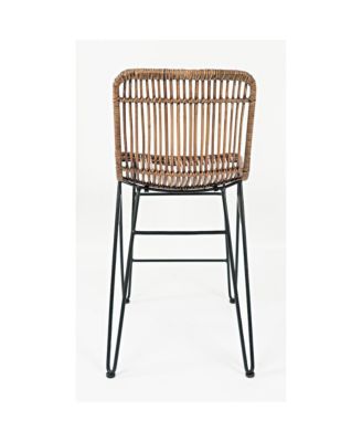 Weaver Hairpin Modern Global Rattan Counter Barstool (Set of 2)