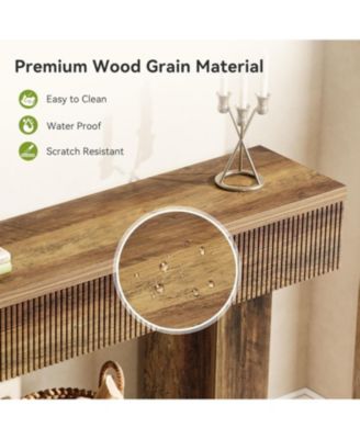 2-Tier Console Table, 55-Inch Farmhouse Entryway Table, Rustic Wood  Sofa Table