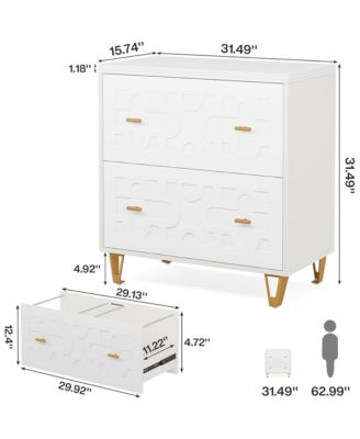2-Drawer Lateral File Cabinet for Legal/Letter/A4 Size - Large Storage Filing Cabinet Printer Stand for Home Office