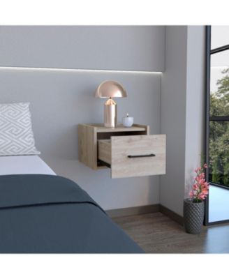 Elegant Modern Wooden Nightstand with Storage Space Neutral Finish Bedside Table for Bedroom Living Room