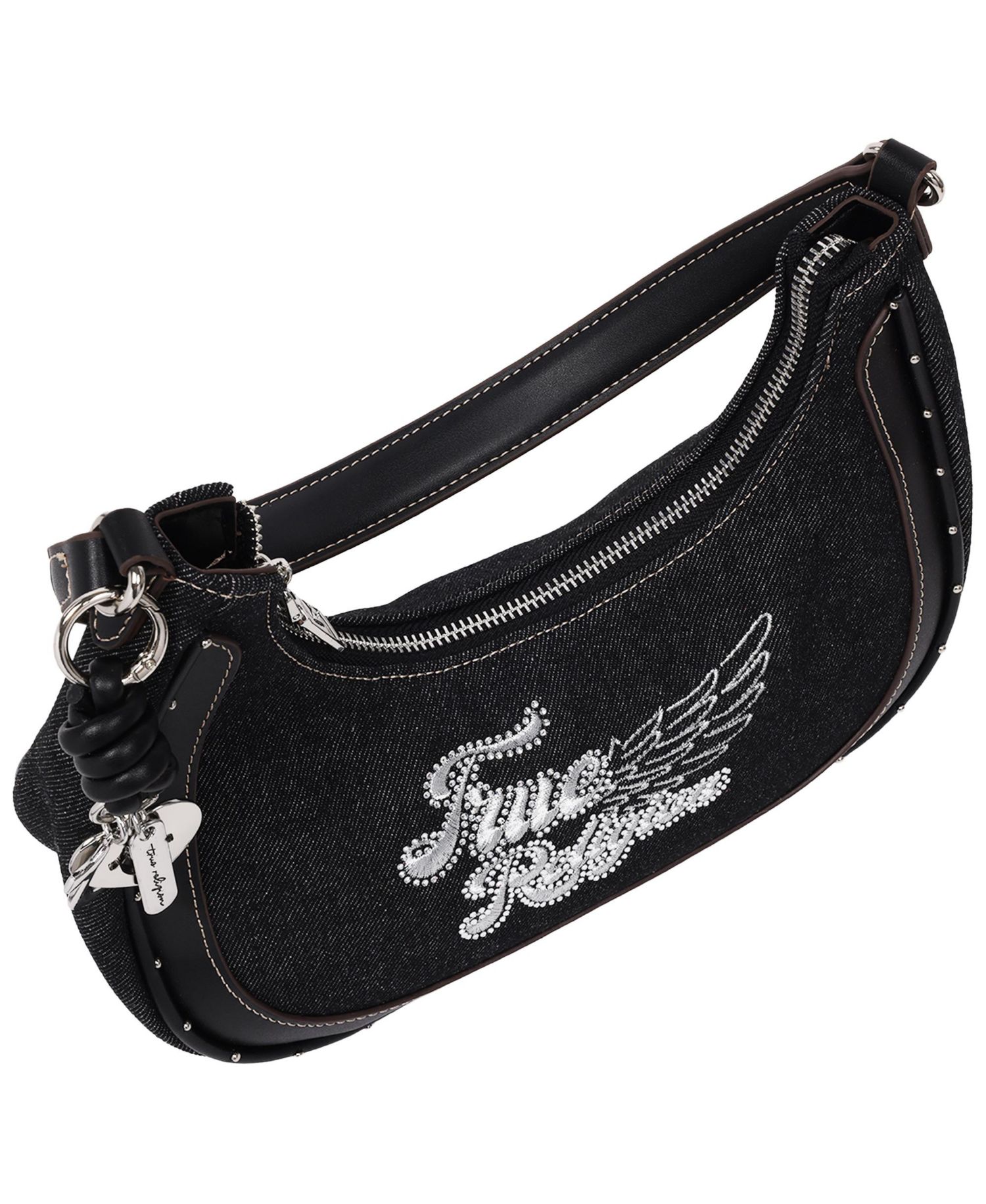 Wing Motif Hobo Bag with Trim