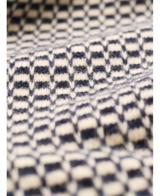 Women's Micro Check Funnel Neck Sweater