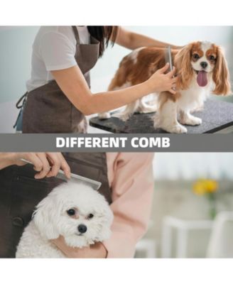 Pet Grooming Kit: Slicker Brush, Shampoo Brush, Bath Brush, Gloves, Towel