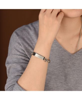 Blank ID Identification Bracelet Stainless Steel Curb Link Chain 7.5, 8, 8.5 Inch