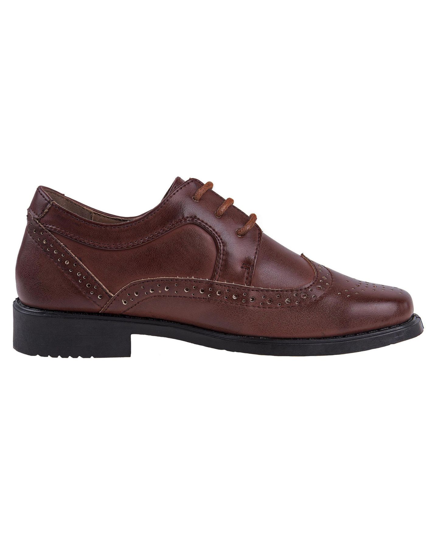 Туфли Josmo Wing Tip Slip On Dress Shoes for Classic Formal Comfort Style with Lace Up Closure для мальчиков, цвет: Рыжевато-коричневый — фото 2