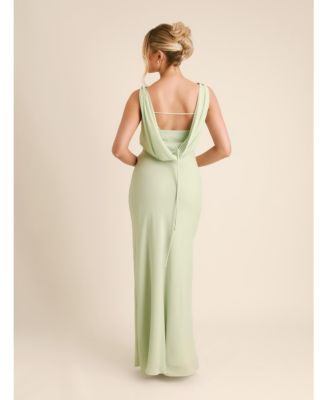 Women's Plunge Cowl Chiffon Bridesmaid Dress