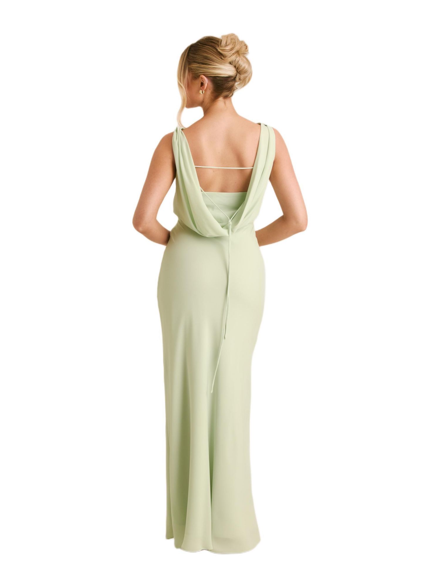 Women's Plunge Cowl Chiffon Bridesmaid Dress