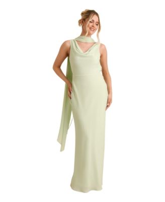 Women's Plunge Cowl Chiffon Bridesmaid Dress