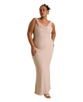 Women's Plunge Cowl Chiffon Bridesmaid Dress