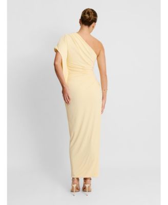 Women's Asymmetric Stretch Gathered Maxi Dress