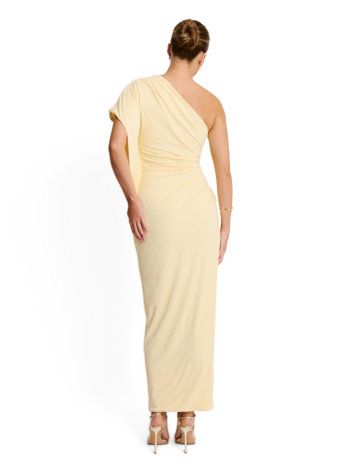 Women's Asymmetric Stretch Gathered Maxi Dress