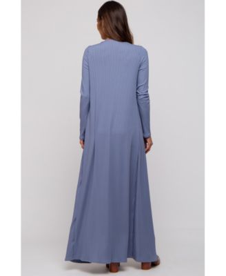 Maternity Ribbed Sleeveless Dress Cardigan Set