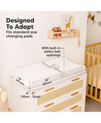 2-Pack Isla Waterproof Changing Pad Covers for Boy, Girl, 32x16 Soft Nursery Baby Changing Table Pad Cover Sheets