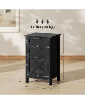 3 Drawer File Cabinet with Silent Slides, Farmhouse Vertical Filing Cabinet for A4/Letter Size, Printer Stand with Storage for Home Office