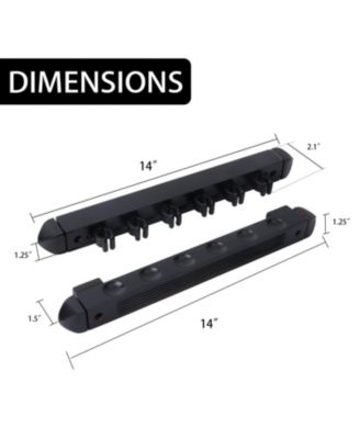 2-Piece Wood 6 Billiard Pool Cue Rack Wall Mounted Holders, Pool Cue Sticks Wall Rack Set