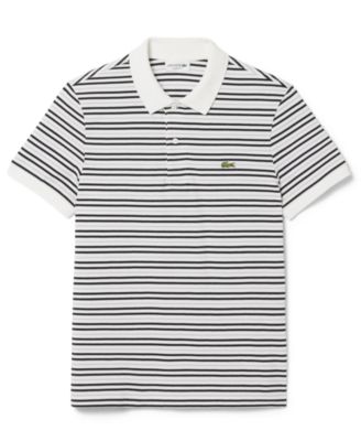 Men's Classic Fit Striped Pique Polo Shirt