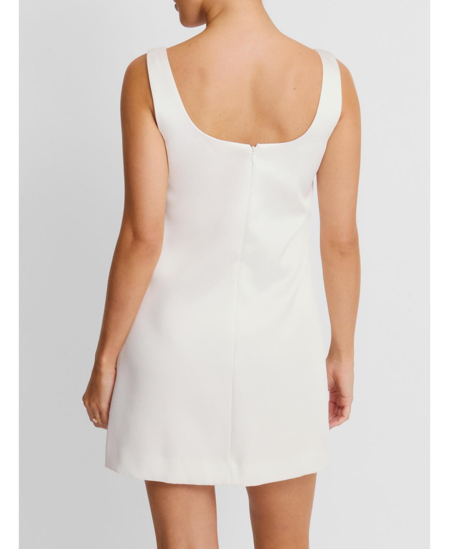Women's Scoop Neck Bow Detail Mini Dress