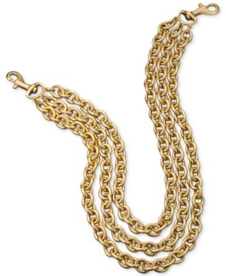 New York Gold-Tone Multi-Row Link Collar Necklace