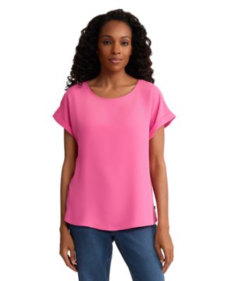 Women's Short-Sleeve Side-Button Blouse