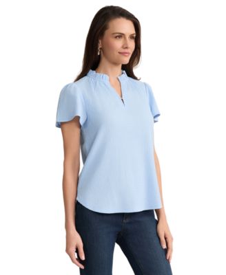 Women's Flutter-Sleeve V-Neck Top