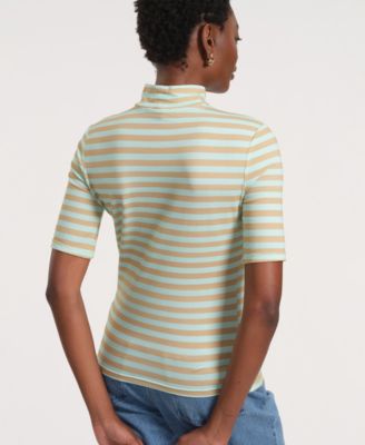 Women's Short-Sleeve Turtle Neck Knitted Top