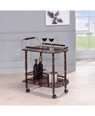 2-Tier Mobile Bar Cart with Wine Rack