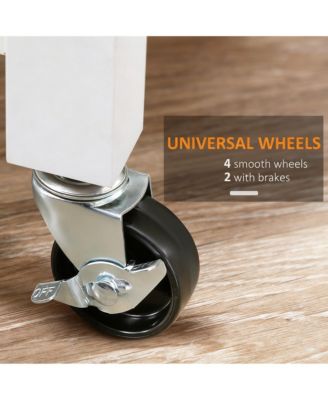 Kitchen trolley with beveled shelves and storage cabinets, solid wood top, adjustable shelves