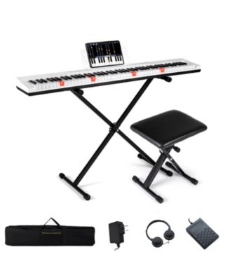 88-Key Electric Piano Keyboard with Adjustable Stand & Portable Bag for Home or Travel
