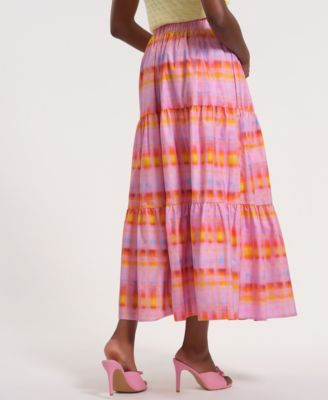 Women's Pull-On Tiered Maxi Long Skirt