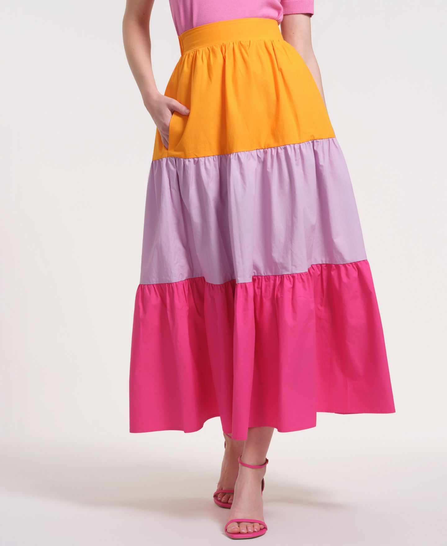 Женская юбка Isaac Mizrahi Pull-On Tiered Maxi Long, цвет: Клетчатый — фото 1