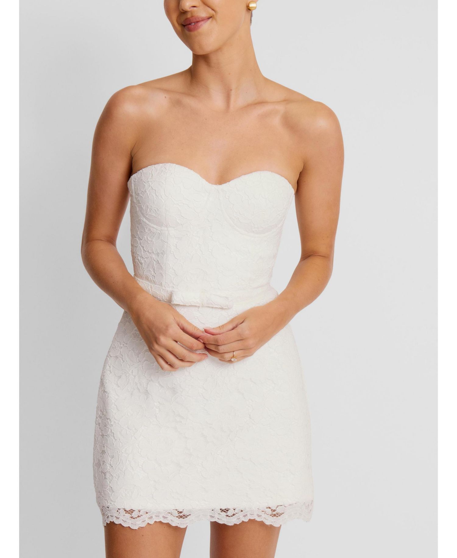 Women's Lace Bandeau Corset Mini Dress