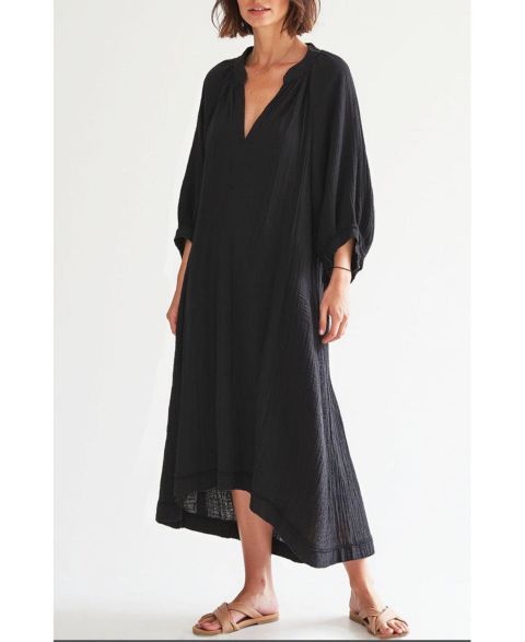 Женское платье Ocean+Main Gauze Dress with Pockets, цвет: Чёрный