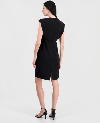 Women's Pleated-Bodice Sheath Dress