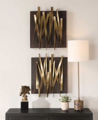 Crosshatch Metal Wall Decor, Set of 2