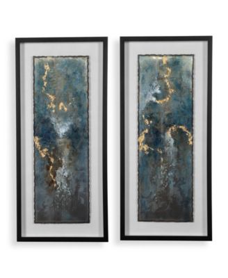 Glimmering Agate Framed Prints, Set of 2