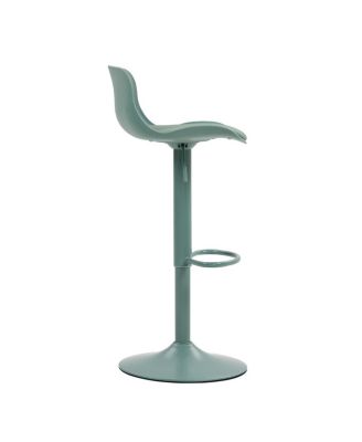 Streamdale Bar Stools Set of 2 - Adjustable Swivel PU Leather Kitchen Island Chairs - Mint Green