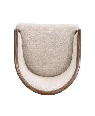 Twill Upholstered Rubber Wood Dining Chair (Set of 2