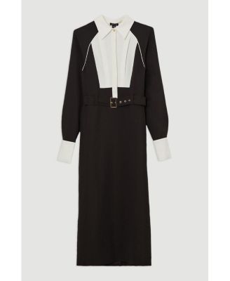 Women's Twill Collared Woven Midi Dress