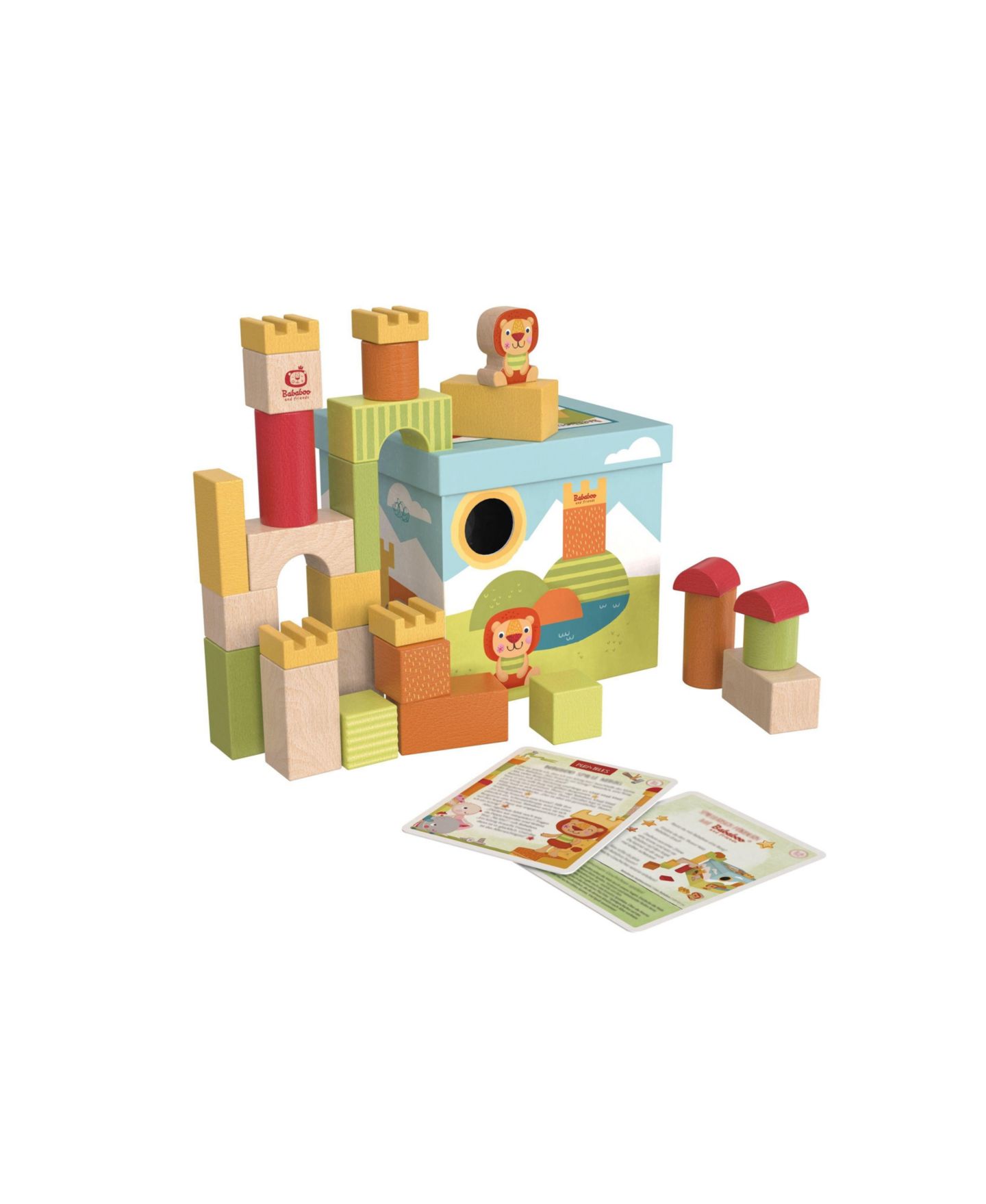 Детские конструкторы Bababoo and friends Lion Bababoo 26-Piece Wooden Colorful Building Blocks, Ages 12 Months+ — фото 5