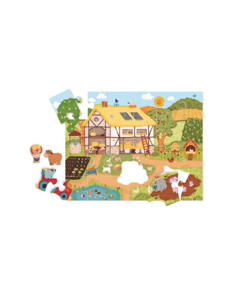 Детский пазл Bababoo and friends Happy Farm Glow-in-the-Dark 26-Piece Story Puzzle, от 3 лет