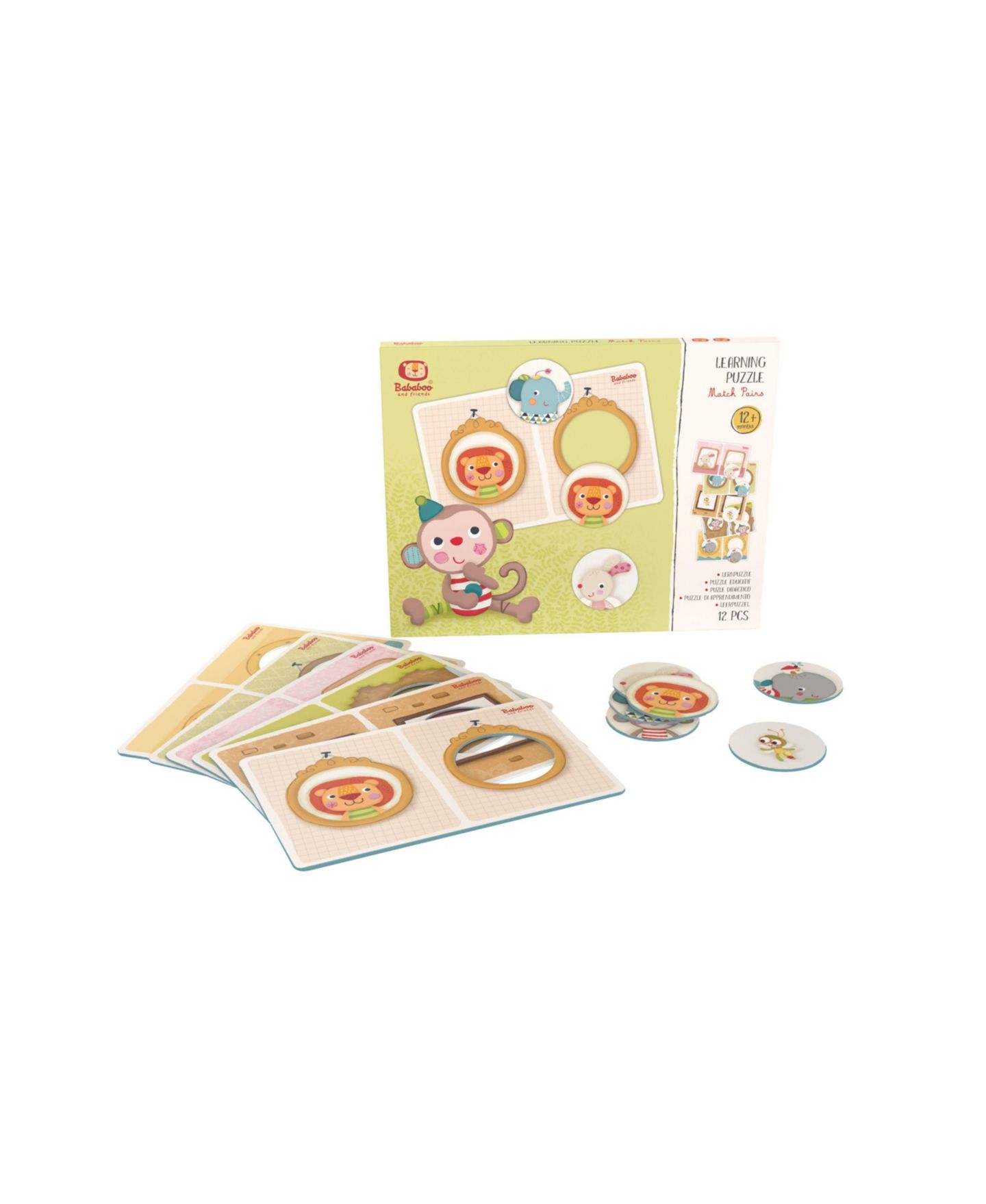 Детские игрушки Bababoo and friends Match Pairs & Patterns 12-Piece Puzzle, Ages 12 Months+ — фото 2