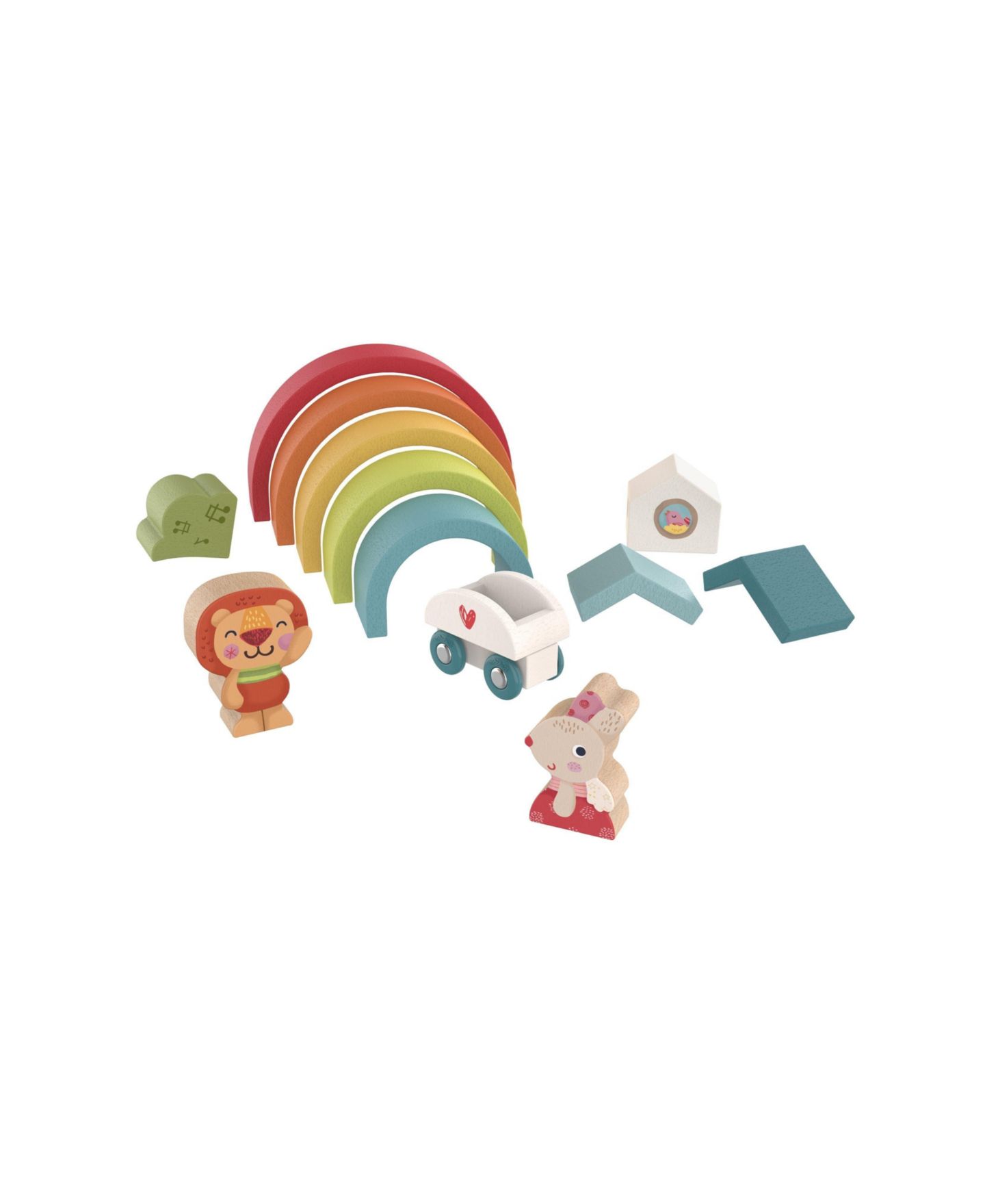 Детские конструкторы Bababoo and friends Enchanted Rainbow 12-Piece Wooden Stacking Roleplay Set, Ages 2+ — фото 6