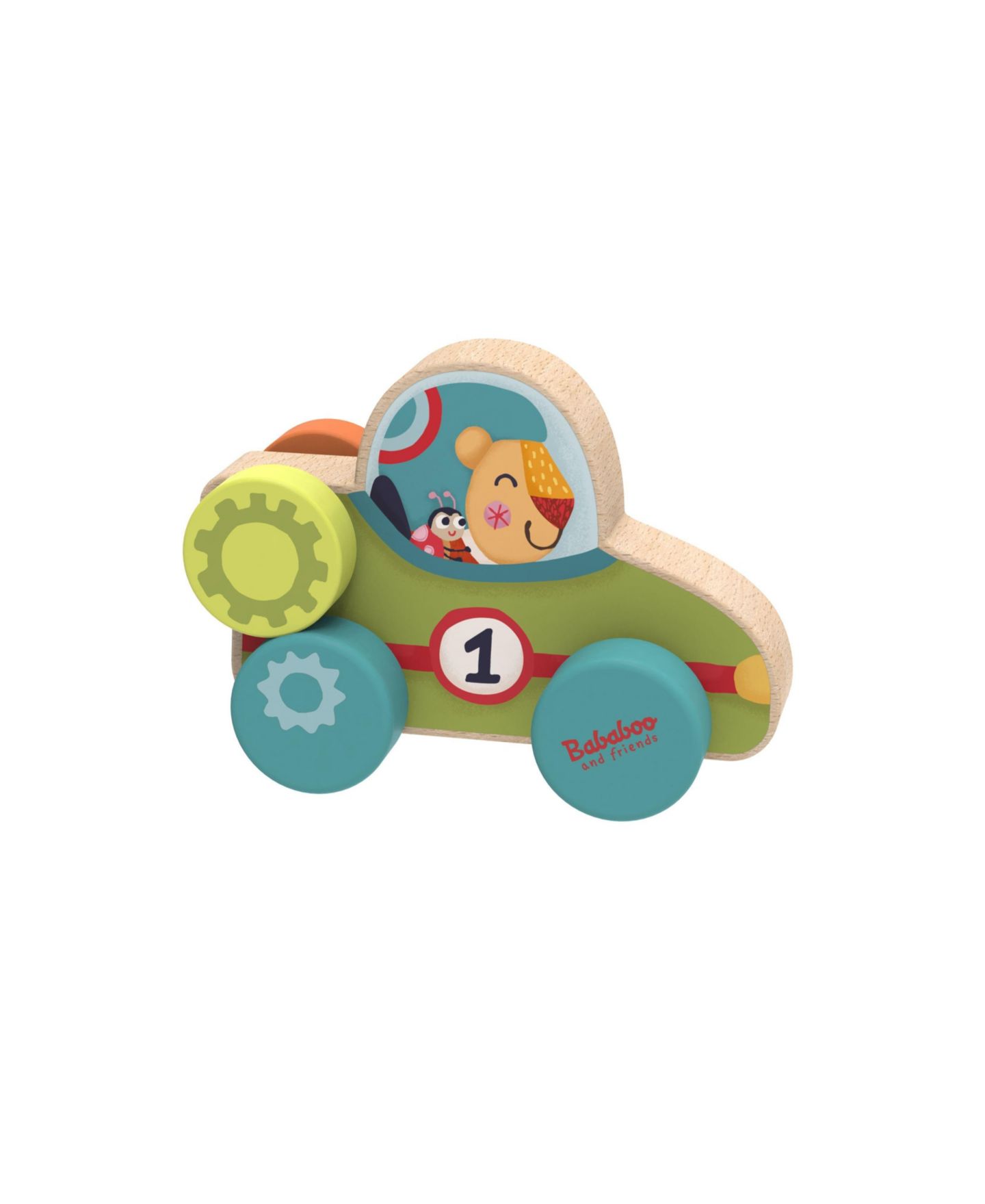 Детская игрушка Bababoo and friends Lion Wooden Push-Along Racecar Toy, цвет: Open Miscellaneous — фото 5