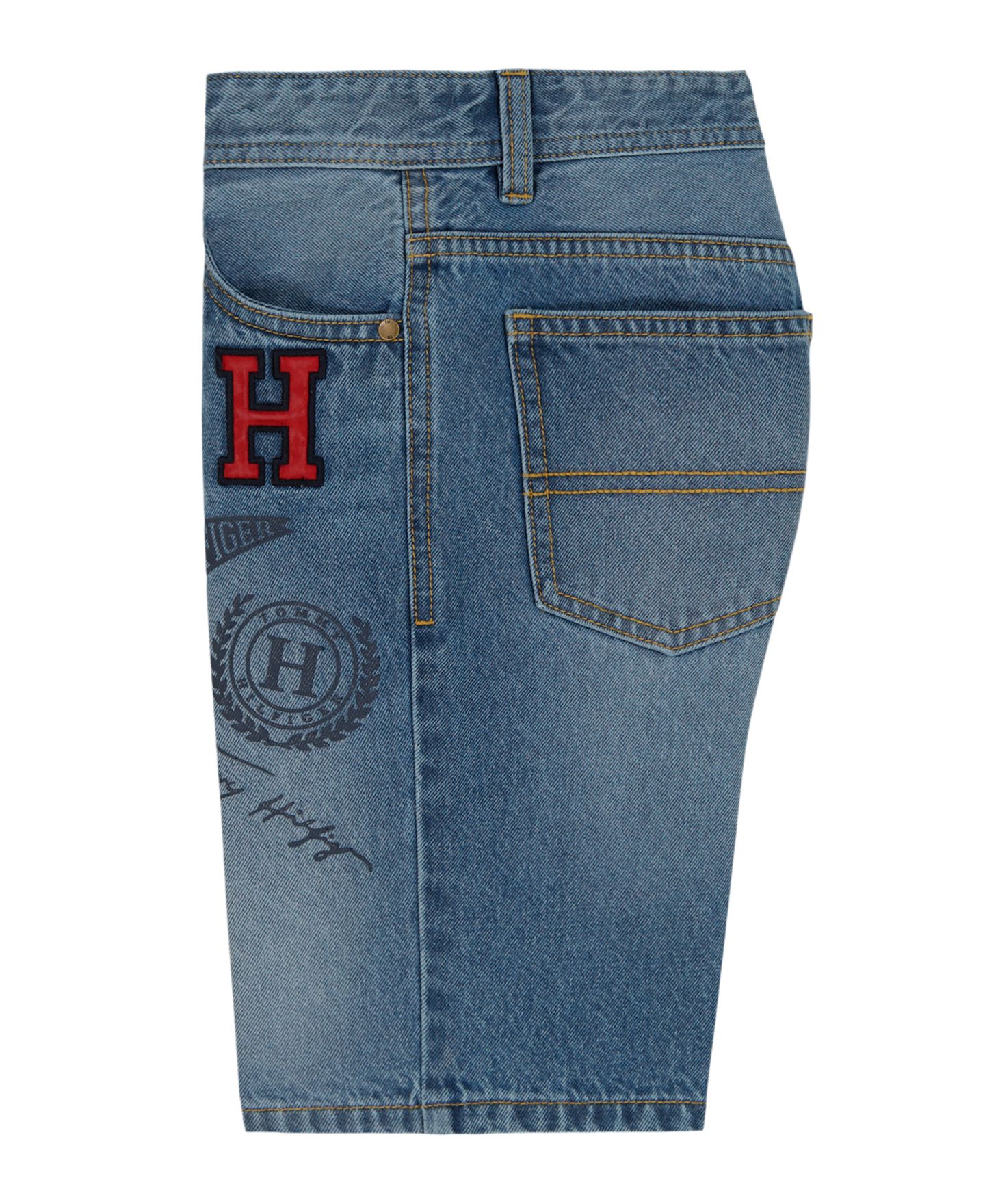 Шорты Tommy Hilfiger Varsity Regular Fit Denim Shorts для мальчиков, цвет: Missouri — фото 6
