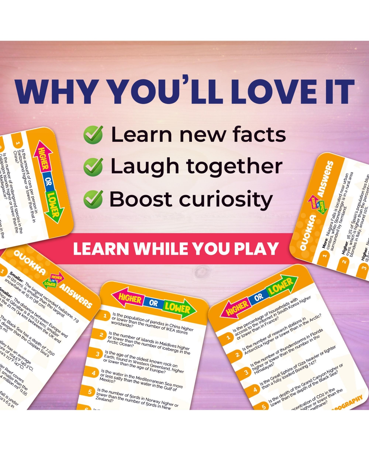 Quokka Board Game for Kids - Family Card and Adults Higher or Lower | Guess Fun Questions Easy to Learn 2 + Players